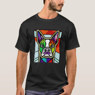 T-shirt Bouledogue Français - Pop Art Vitrail Coloré Pr