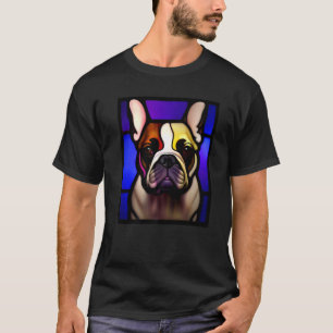 T-shirt Bouledogue Français - Pop Art Vitrail Coloré Pr