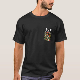T-shirt Bouledogue français regardant depuis une poche de