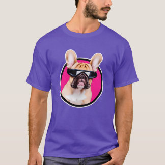 T-shirt Bouledogue français style années 80 Vaporwave amat