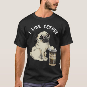 T-shirt Bouledogue ou petit chien aime le café, bouledogue
