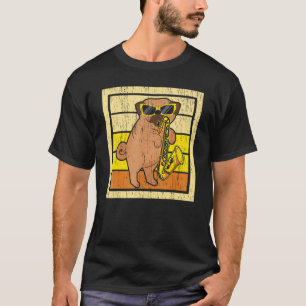 T-shirt Bouledogue Saxophone Saxophoniste Musicien Instrum