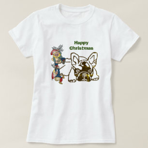 T-shirt Bouledogues français Noël French Bulldog