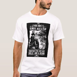 T-shirt Boules blanches et une tige graphique de la barbe