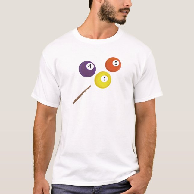 T-shirt Boules de billard et queue (Devant)