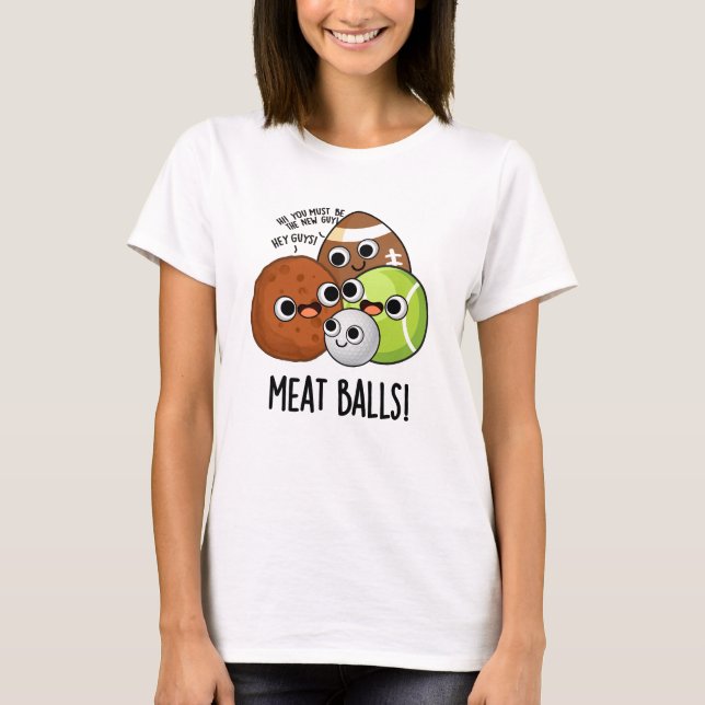 T-shirt Boules de viande amusant jeu de nourriture (Devant)