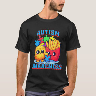 T-shirt Boulette de poulet et frites Sensibilisation à l'a