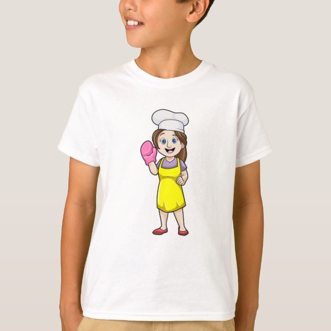 T-shirt Boulon avec tablier de Cuisine et gants de four (Devant)