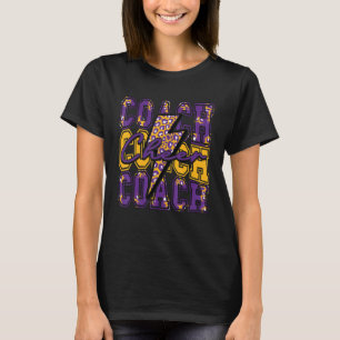 T-shirt Boulon de foudre Cheer Coach Cheer Leopard Purple