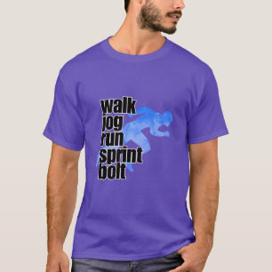 T-shirt boulon de sprint de course de marche