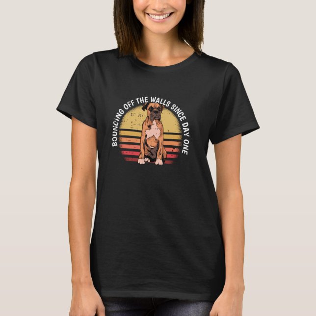 T-shirt Bouncing Off The Walls Boxer Amoureux des chiens P (Devant)