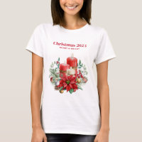 Bouquet de bougies et Poinsettia Noël