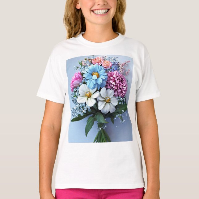 T-shirt Bouquet De Diamant Exquis : Un Maste Floral Étonna (Devant)