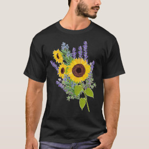 T-shirt Bouquet De Fleurs De Soleil Et De Lavande