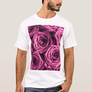T-shirt Bouquet de roses violets, fleurs fleuris arrière -