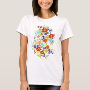 T-shirt Bouquet Fleur sauvage peint coloré