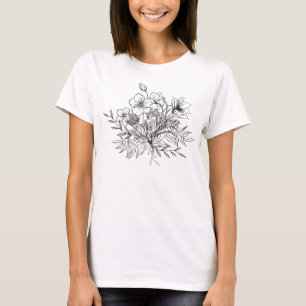 T-shirt Bouquet floral minimaliste