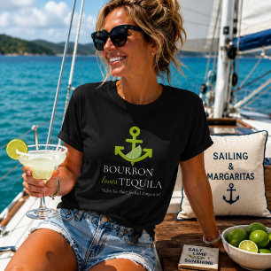 T-shirt Bourbon aime Tequila Anchor Lime Margarita Sail