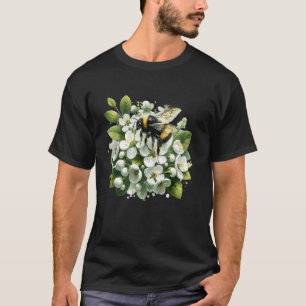 T-shirt Bourdon sur les fleurs de jardin fleuri miel natur