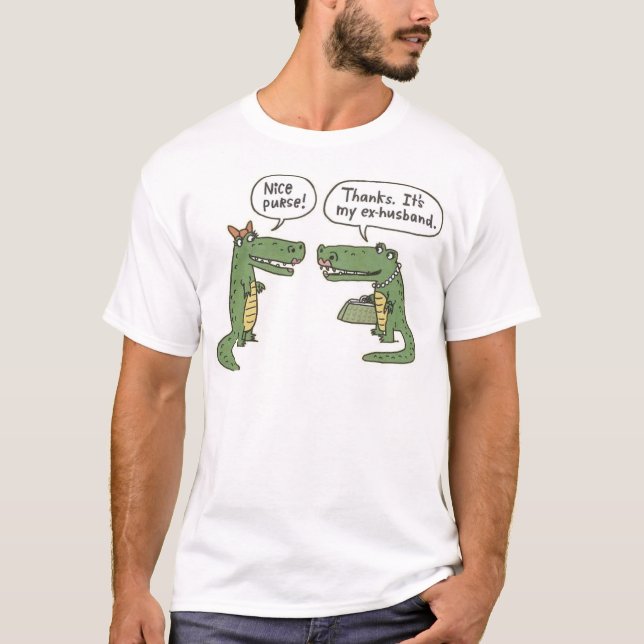 T-shirt Bourse ex drôle d'alligator de mari (Devant)