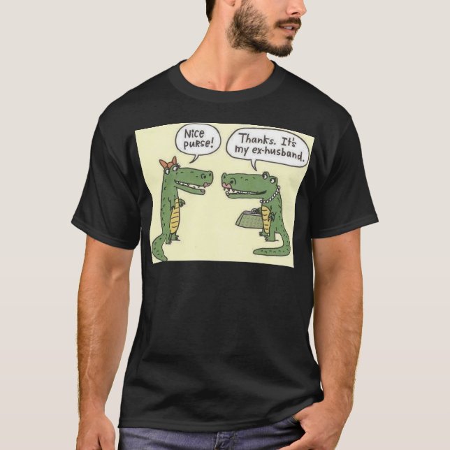 T-shirt Bourse ex drôle d'alligator de mari (Devant)