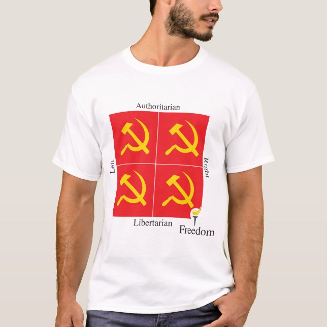T-shirt Boussole politique libertaire d'Ancap (Devant)