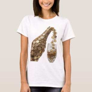 T-shirt Bouteille d'argent MONEY en impression Sharp