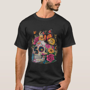 T-shirt Bouteille De Crâne Sucre Jour De La Mort Halloween
