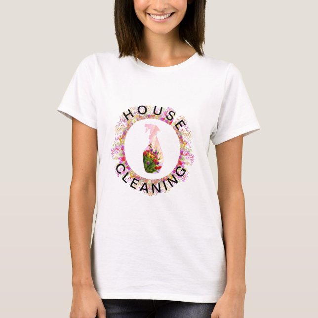T-shirt Bouteille de jet de soin de nature de nettoyage de (Devant)