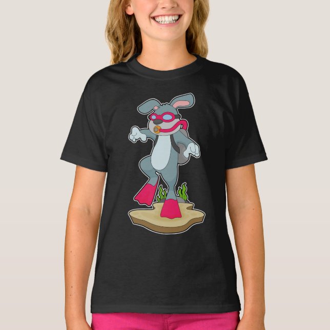 T-shirt Bouteille d'oxygène de plongée de lapin (Devant)