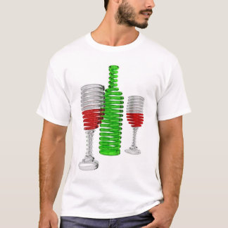 T-shirt Bouteille et verres de vin