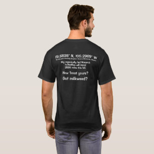 T-shirt Bouteille Monarque Latitude et Longitude personnal