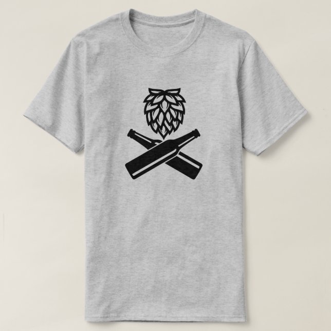 T-shirt Bouteilles et houblon de bière d'artisanat (Design devant)
