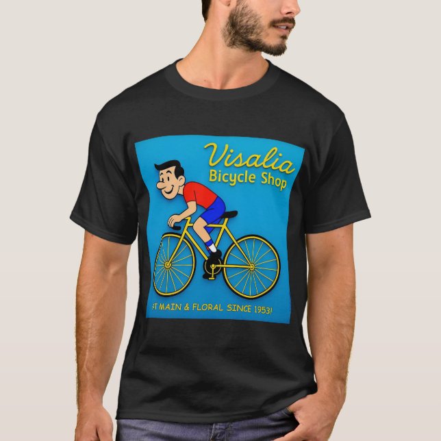 T-SHIRT BOUTIQUE À VÉLOS VISALIA. (Devant)