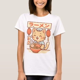 T-Shirt Boutique Chat Cute Ramen Japonais Kawaii