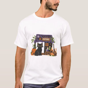 T-shirt Boutique de potion de chat noir mignon Halloween