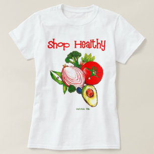 T-shirt Boutique de texte Légumes Art Couleurs Vives 