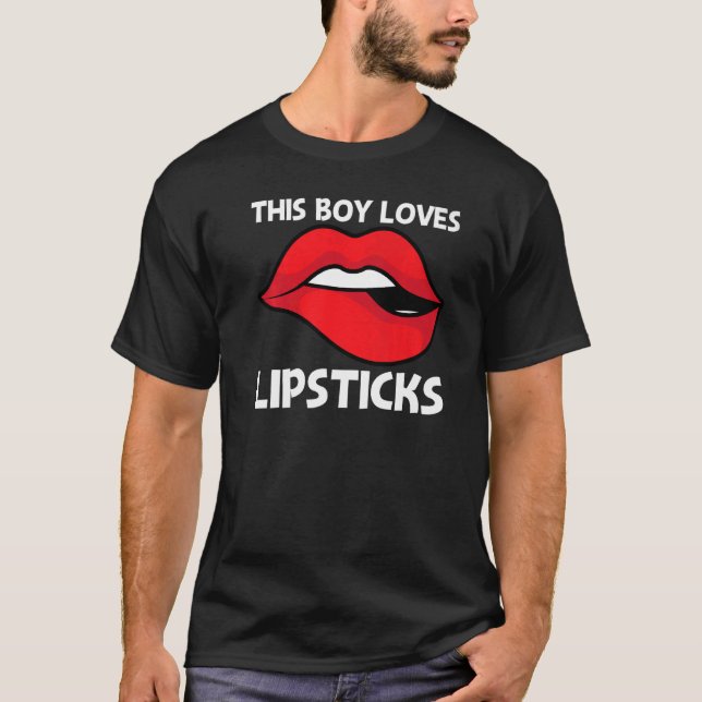 T-shirt Bouton à lèvres cool pour garçons Enfants Maquilla (Devant)