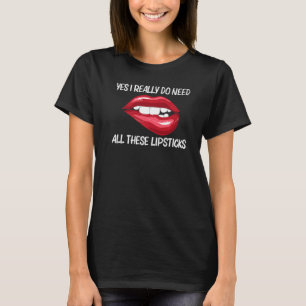 T-shirt Bouton à lèvres pour femmes filles lèvres mordant 