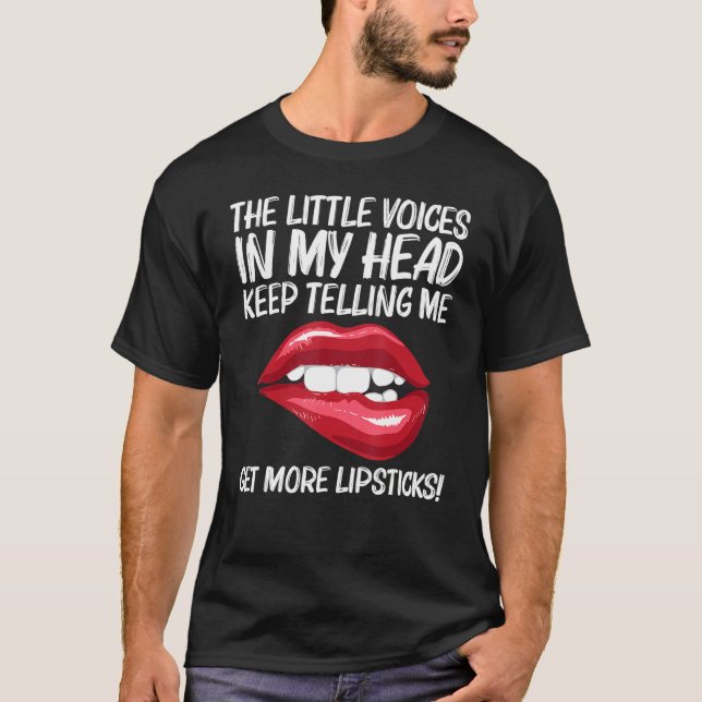 T-shirt Bouton à lèvres pour femmes filles lèvres mordant  (Devant)