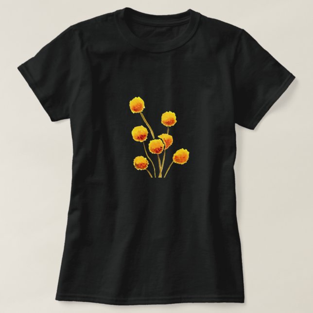 T-shirt Bouton Billy jaune fleur australienne originaire (Design devant)
