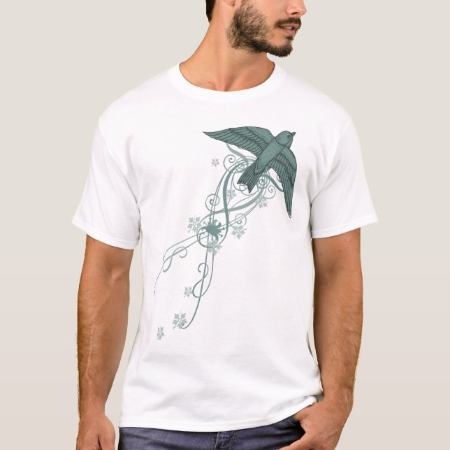 T-shirt Bouton bleu (Devant)