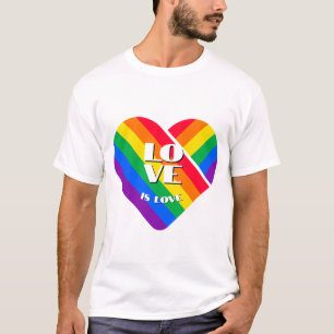 T-shirt Bouton Coeur Arc-en-ciel Pride