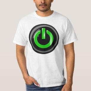 T-shirt Bouton d'alimentation noir " Vert sur "