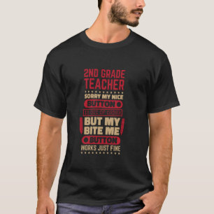 T-shirt Bouton de morsure Enseignant de deuxième année pou