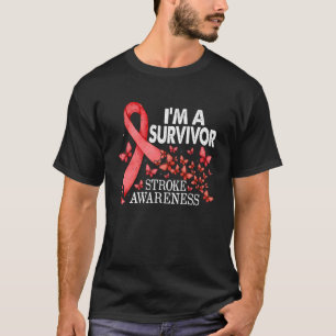 T-shirt Bouton rouge Ruban rouge Je suis un survivant AVA