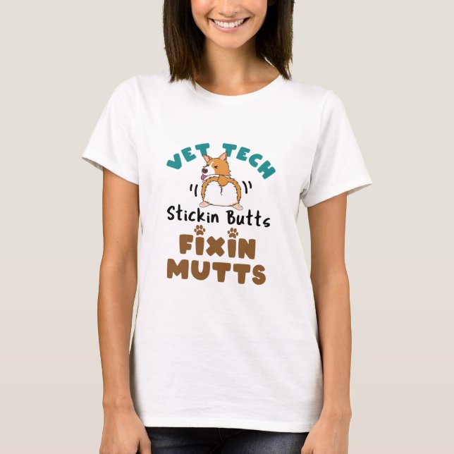 T-shirt Boutons et bouts de fixation de la technologie Vet (Devant)