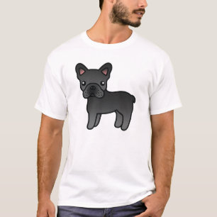 T-shirt Bouvier français bouledogue noir de dessin animé