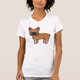 T-shirt Bouvier français rouge de dessin animé