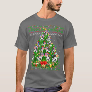 T-shirt Bovins Lover Xmas Lights Vilain Béton Noël Tire